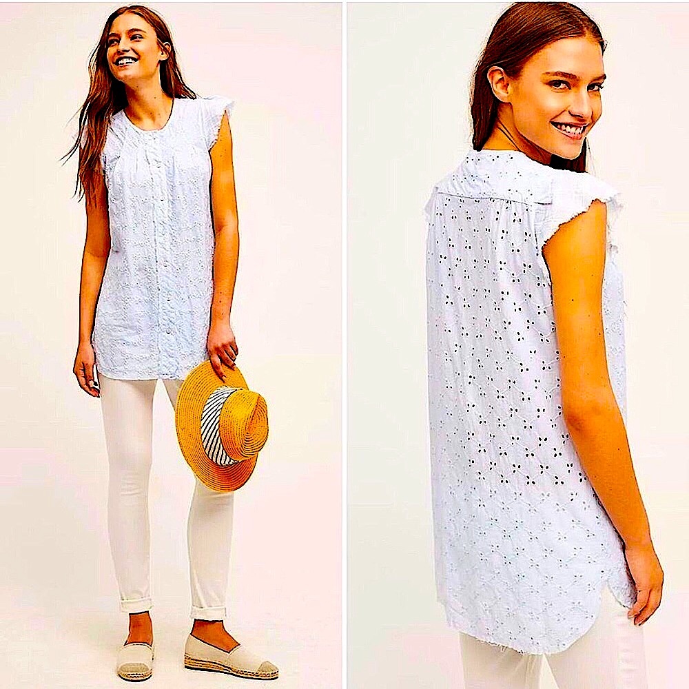 ANTHROPOLOGIE Louiza Eyelet Blouse